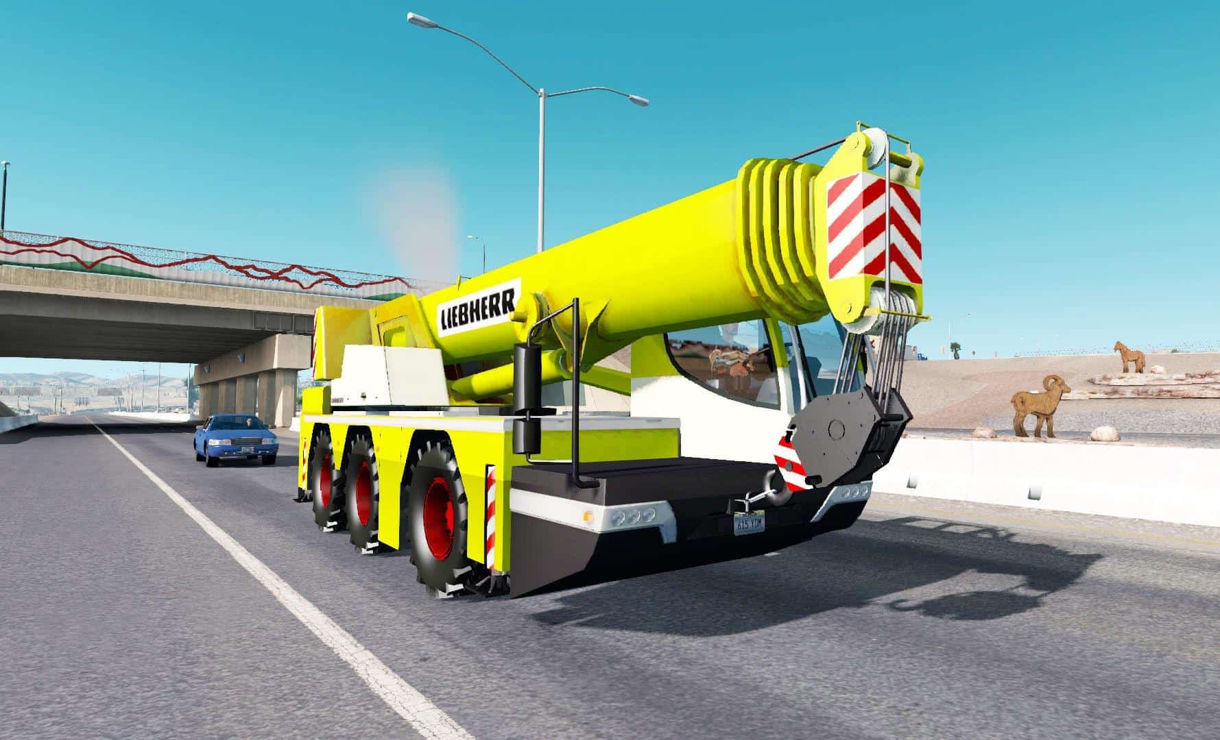 Mobile crane Liebherr in traffic Mod  American Truck Simulator mod  ATS mod