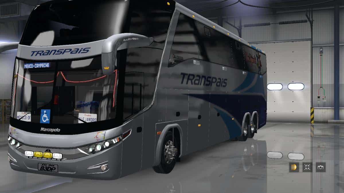 مود الباص للعبة euro truck simulator 2 بحجم صغير