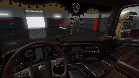Black Brown Interior For Scania V4 0 Ets2 American Truck