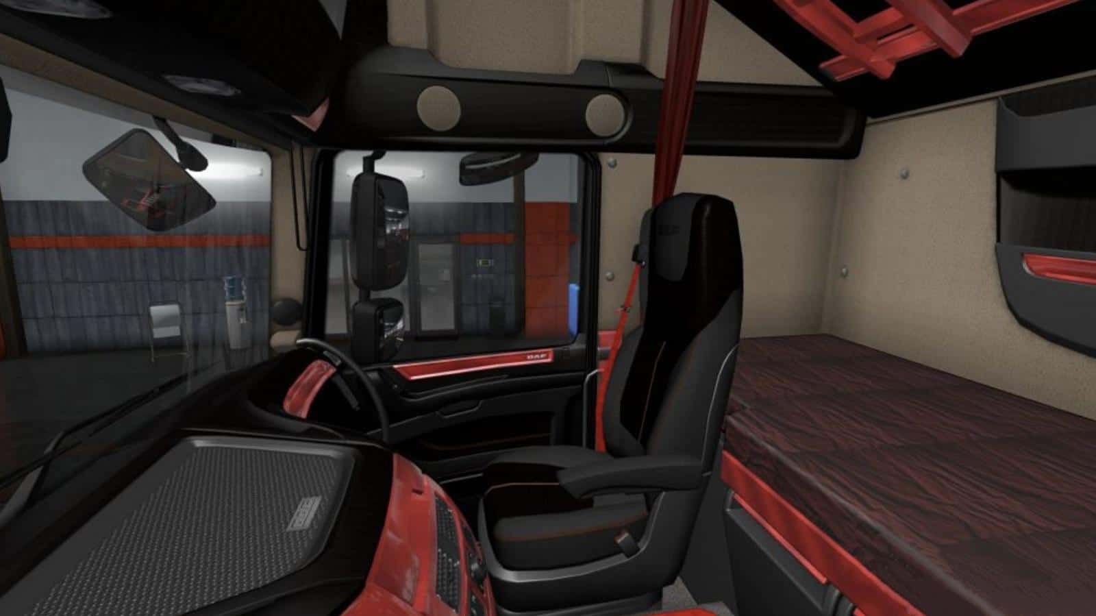 Daf E6 Red Wood Interior 1 36 X Ets2 American Truck