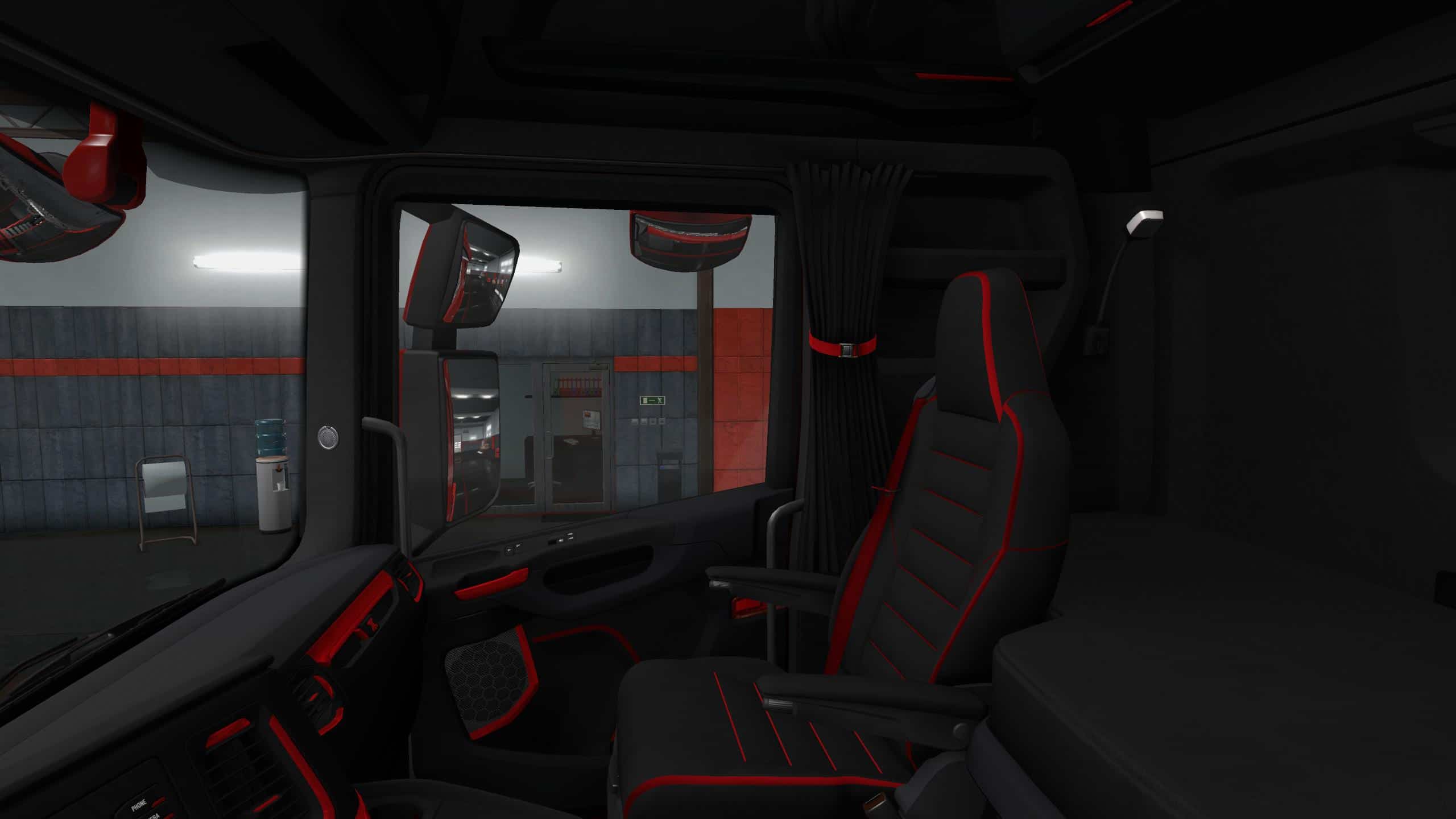 Scania S R Cmi Black Red Interior V1 0 Ets2 American Truck