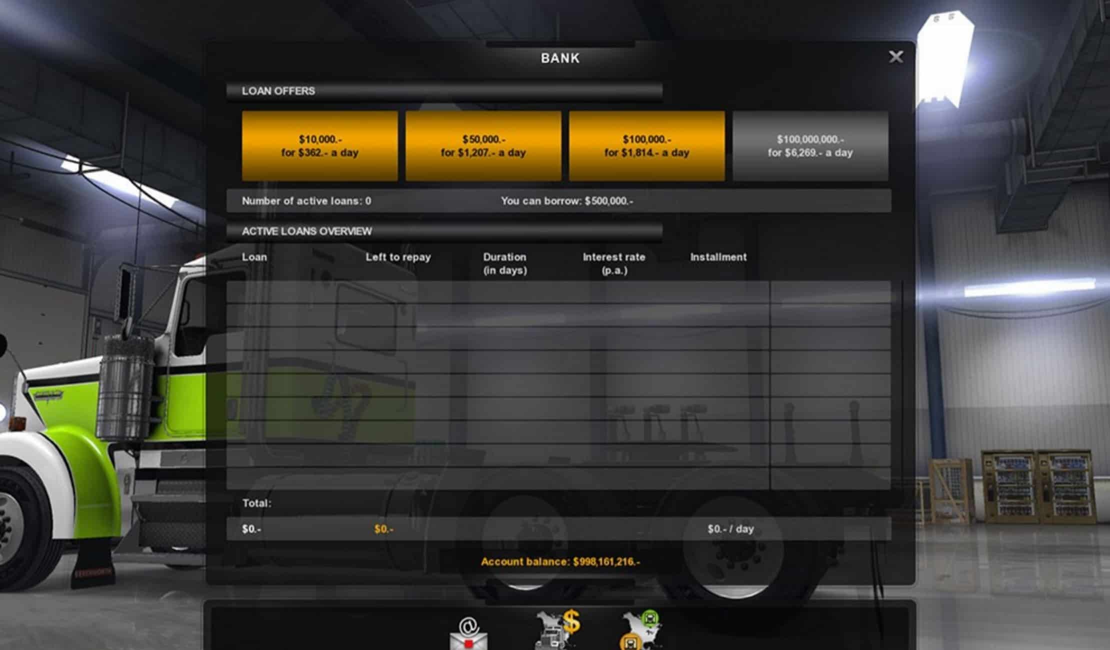 Higher Bank Loan v 2.0 Mod - American Truck Simulator mod | ATS mod