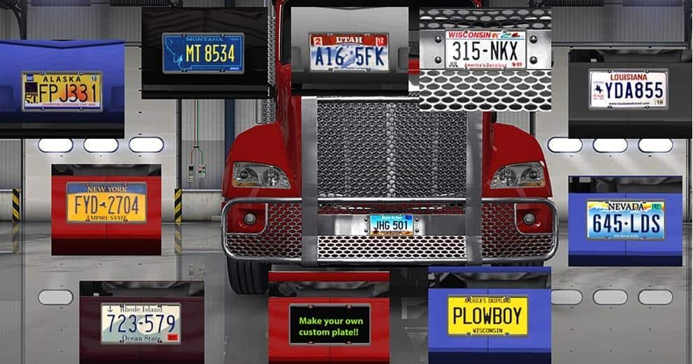 LICENSE PLATES V1.0 MOD American Truck Simulator mod ATS mod