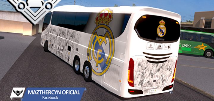Автобус трак симулятор. Автобус ФК Реал Мадрид. Клубный автобус Реал Мадрид. Скины для автобусов. Скины для симулятора автобуса.