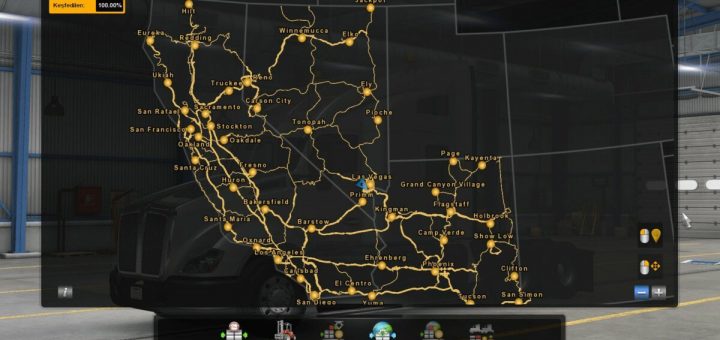 ATS Map 100% Discovered 1.38 - American Truck Simulator mod | ATS mod