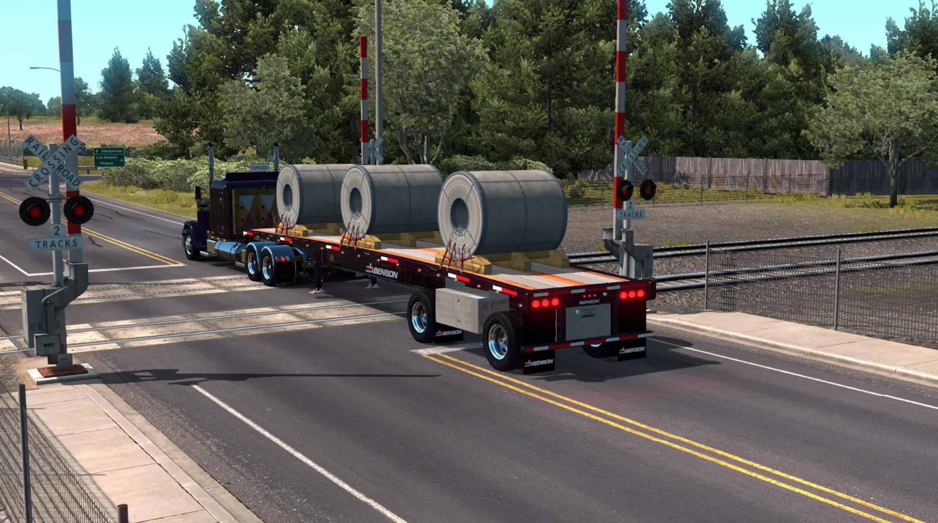 Прицеп атс. Прицеп для ATS 1.39. American Truck Simulator прицепы. Flatbed ATS 1.38. American Truck Simulator моды прицепы.