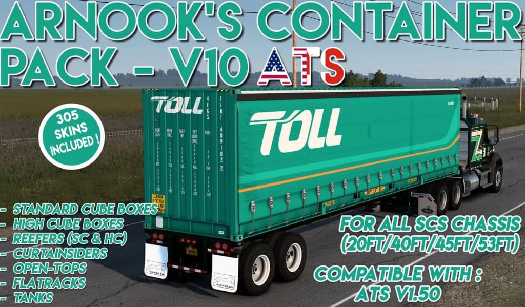 Arnook's Container Pack - ATS Edition v10 | American Truck Simulator Mod