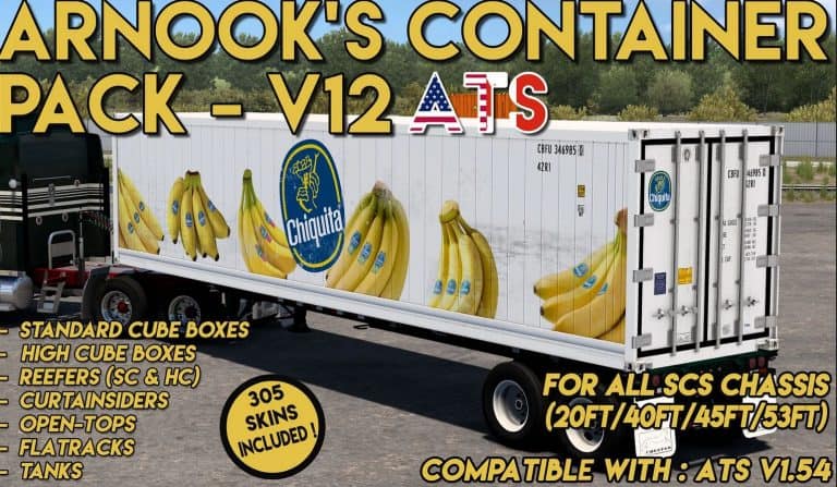 Arnook's Container Pack - ATS Edition V12 | American Truck Simulator Mod