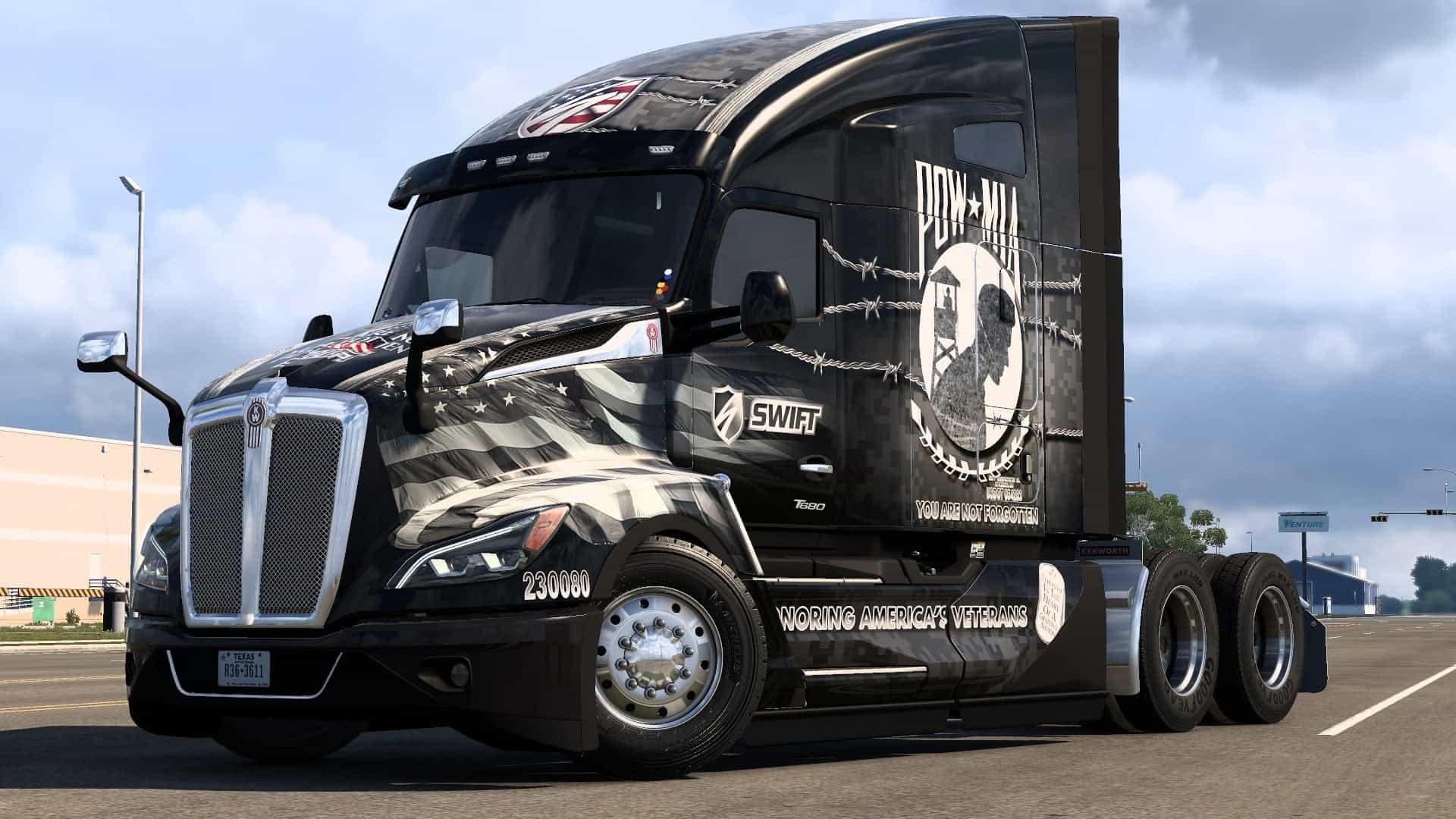 Kenworth T680 NG Skin «POW MIA» 1.0 | American Truck Simulator Mod