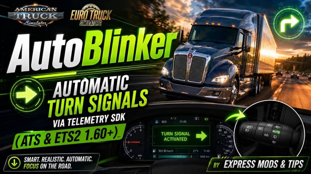 AutoBlinker v1.0 Automatic Turn Signals via Telemetry SDK ATS 1.60