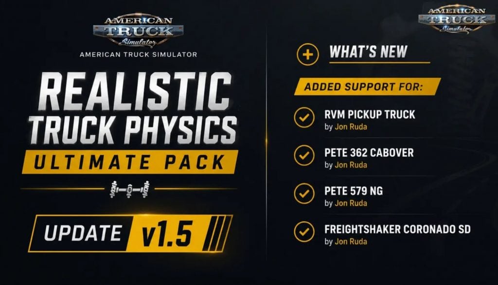 Realistic Truck Physics Ultimate Pack v1.5 (1.60.x)