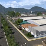 Fachada de comércio local em vilarejo no Honduras Map
