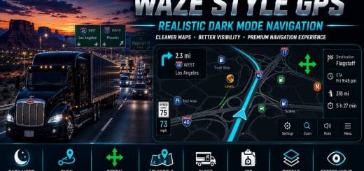 Waze Style GPS Navigation Colors Realistic Dark Mode V2.6