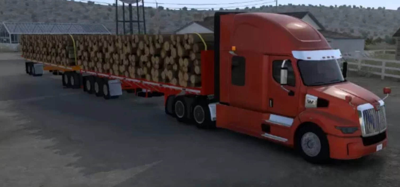 Planas Remolques Doble Full Con Cargas De Mercancías v1.61